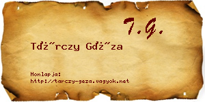 Tárczy Géza névjegykártya