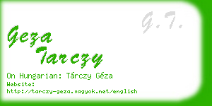 geza tarczy business card